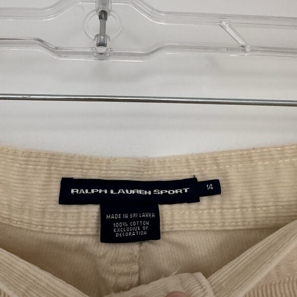 Vtg 90s Ralph Lauren Sport Womens 14 Cream Cords Corduroy Straight Leg Pants - Picture 4 of 7